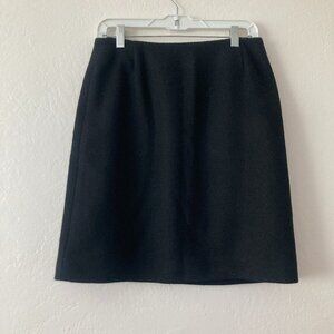 Vintage Eddie Bauer Wool Blend Black Mini Skirt Preppy Academia Career 10 TALL
